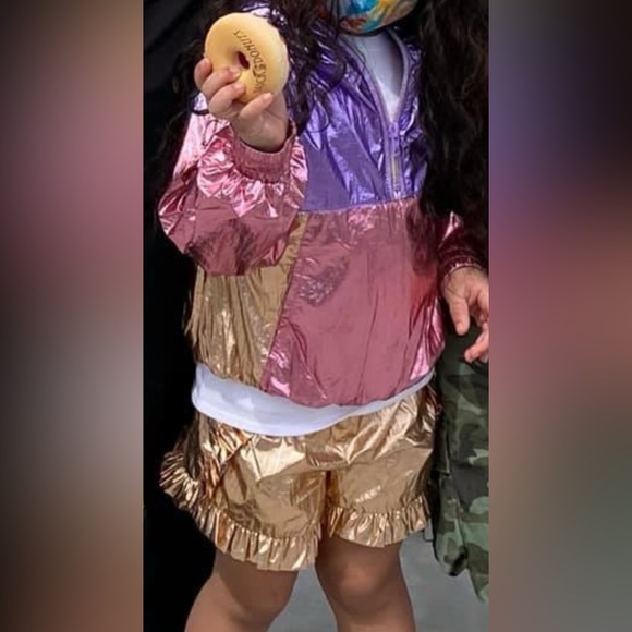 EGG NY Metallic Purple and Gold foil rain Two-Piece Set